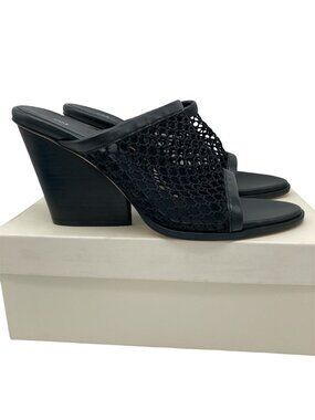 NIB COS Mesh Net and Leather Wedge Heel Mules
